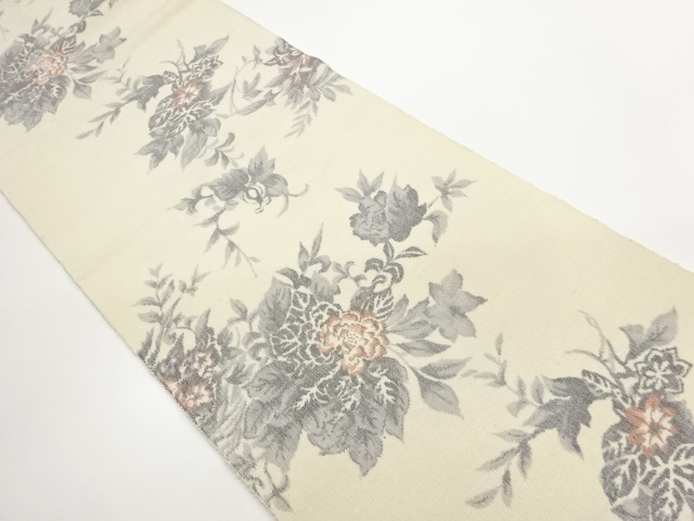 JAPANESE KIMONO / TSUMUGI KUSABANA PATTERN ORIZASHI NAGOYA OBI